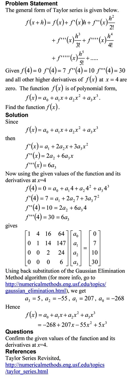 Taylor Series Exercise Method 2